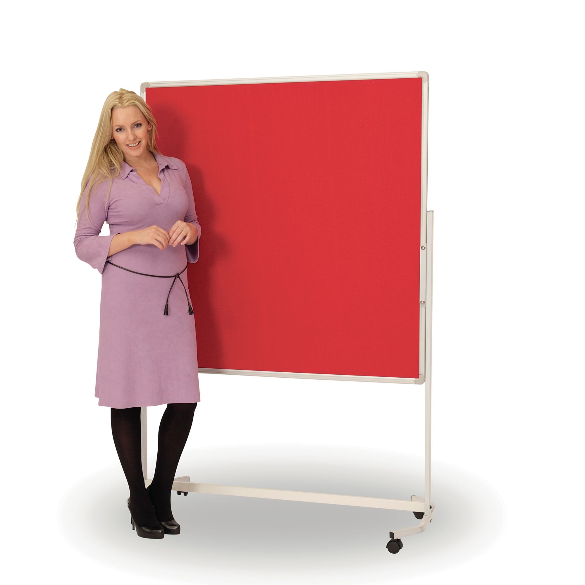 Landscape Mobile Pinboard Display Screens - Red 12x12